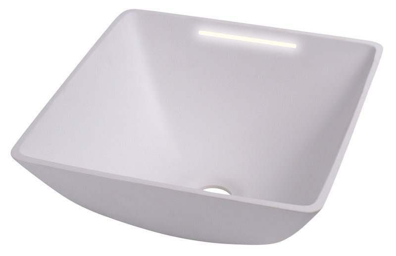 Lavoar patrat de design cu iluminare LED - alb - EVONomad