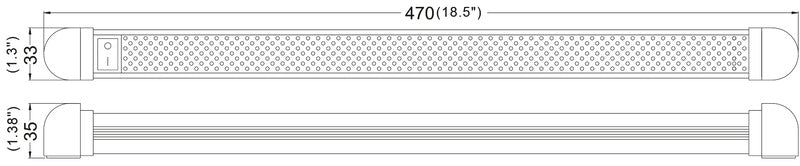 Linie de lumina LED 12V - 470mm - EVONomad