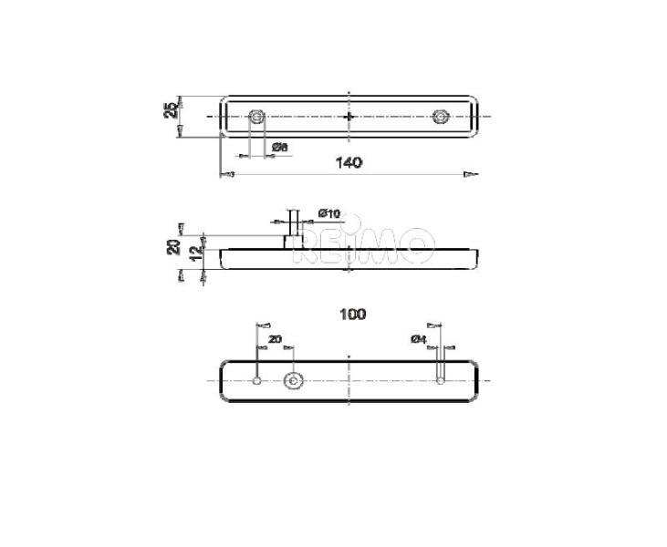 Lumina de delimitare laterala cu LED, 12V 0,6W, galben, cablu de 250 mm, IP67 - EVONomad