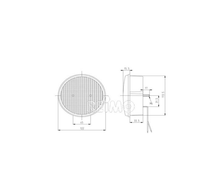 Lumina intermitenta LED Cat2 12V 3W galben IP67, cablu 500 mm - EVONomad
