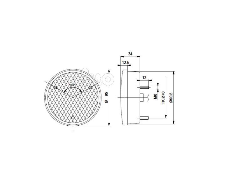 Lumina intermitenta LED Kat2a 12V, 3W IP67 500 mm cablu transparent - EVONomad