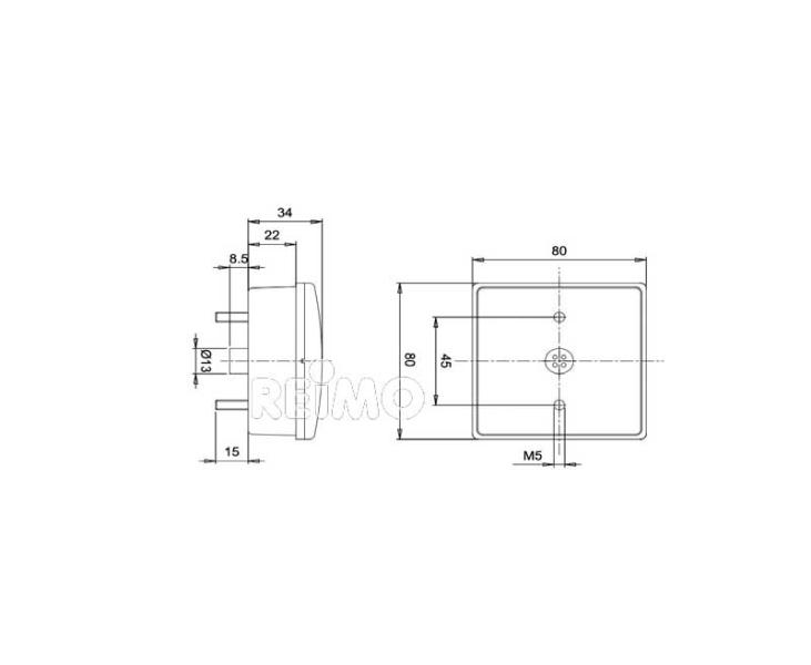 Lumina marsarier LED 12V, transparenta, 3W IP67, cablu 500mm - EVONomad