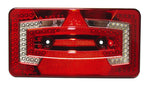Lumina multifunctionala LED, 9 - 32V, dreapta, rosu IP67 cu reflector triunghiular - EVONomad