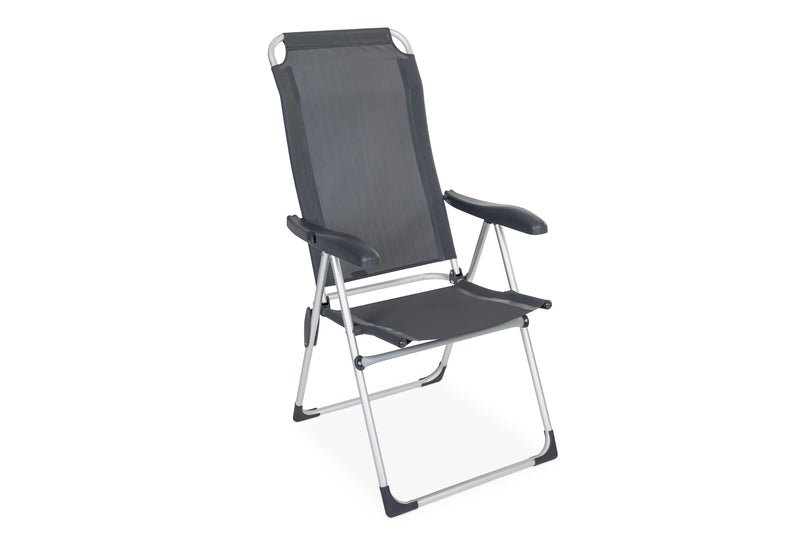 Macaya  Scaun cu spatar inalt din aluminiu si cadru tubular rotund - EVONomad