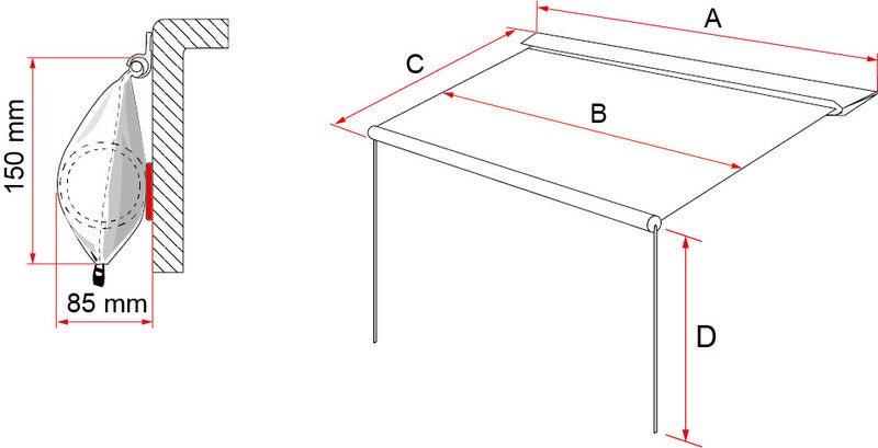 Marchiza pentru rulota Fiamma CaravanStore Evo pentru sina de perete - EVONomad