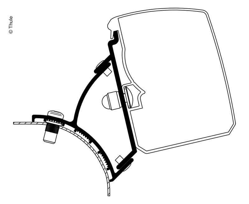 Marchiza Thule 3200, adaptor VW T5/T6 Minivan Fix RHD - EVONomad