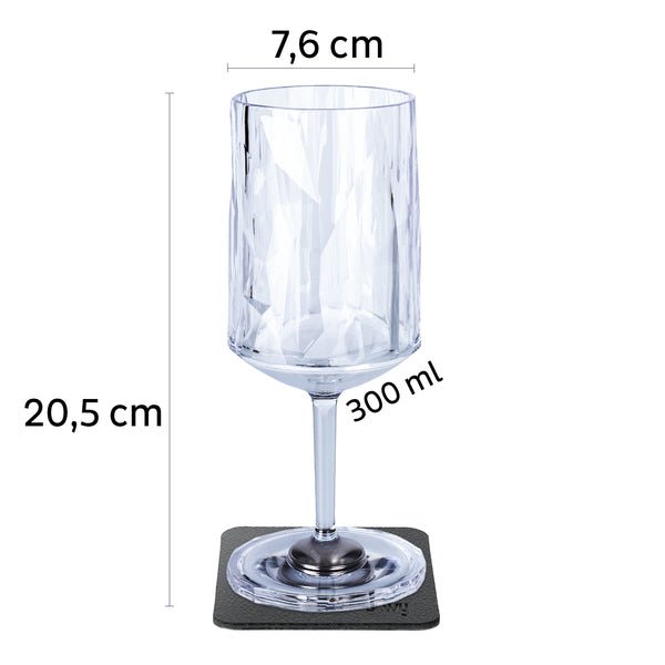Pahare de vin magnetice din plastic 0,3 l cu placute - set de 2 - EVONomad