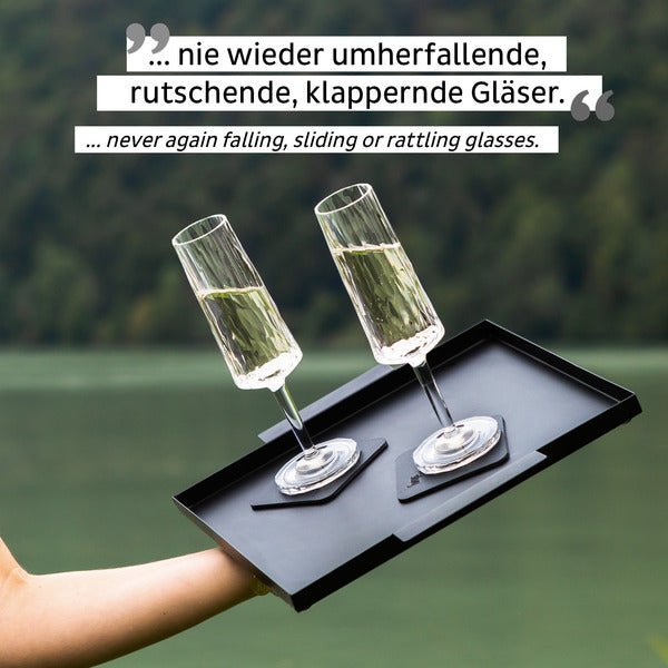 Pahare magnetice de sampanie din plastic 0,15 l - set de 2 - EVONomad