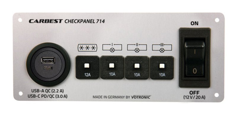 Panou compact 714 - argintiu - USB - A si USB - C - EVONomad