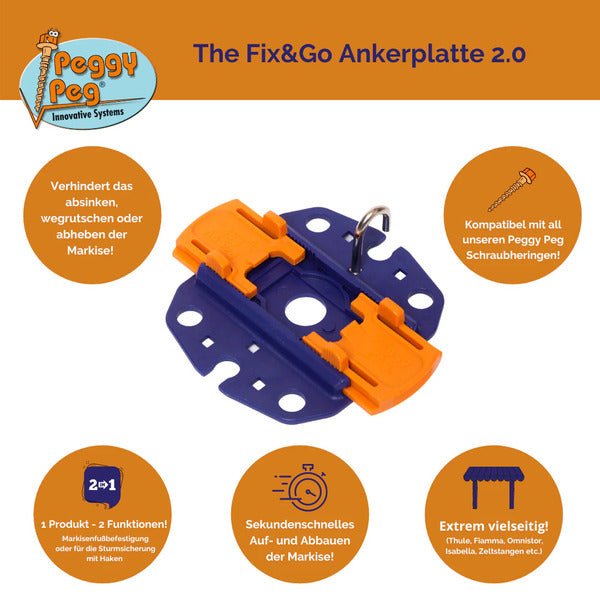 Placa de ancorare Fix&Go - set de 1 - EVONomad