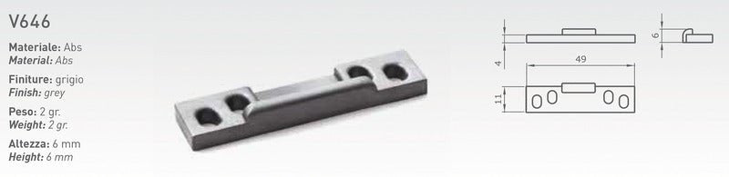 Placa de bara din ABS, 49x11x4mm - EVONomad