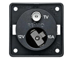 Priza antena TV cu priza 12V, antracit liber - EVONomad