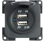 Priza dubla de incarcare USB - A - 5V/1A si 5V/2.1A - EVONomad