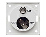 Priza SAT cu priza 12V, alb polar, liber - EVONomad