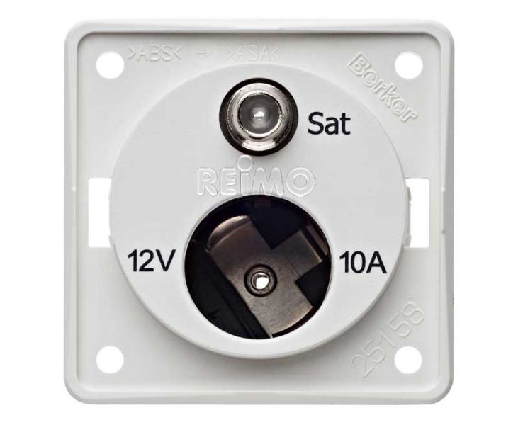 Priza SAT cu priza 12V, alb polar, liber - EVONomad