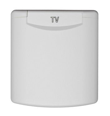 Priză universală pentru copertină 12/230 V cu închidere magnetică - Albă - EvoNomad