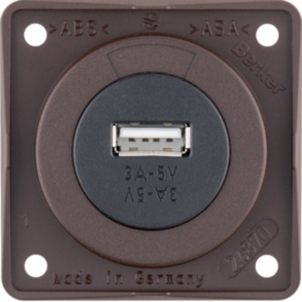 Priza USB incorporata, maro mat, 12V, curent de iesire 3A - EVONomad