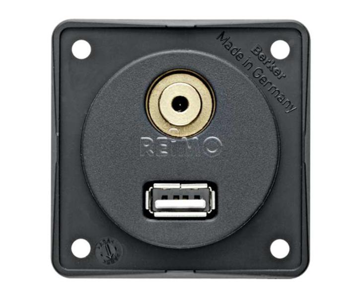 Priza USB/audio incorporata, antracit liber - EVONomad
