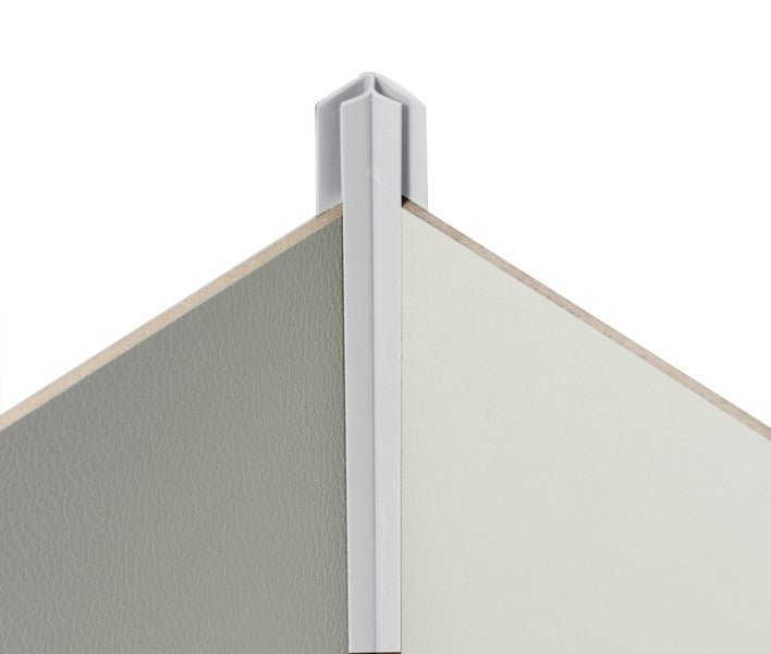 Profil de conexiune colt 90° gri deschis pentru panouri de placare de 3 mm - interior - EVONomad