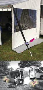 Protectie impotriva furtunii pentru copertine Fiamma, cu lumina solara LED de fixare - EVONomad