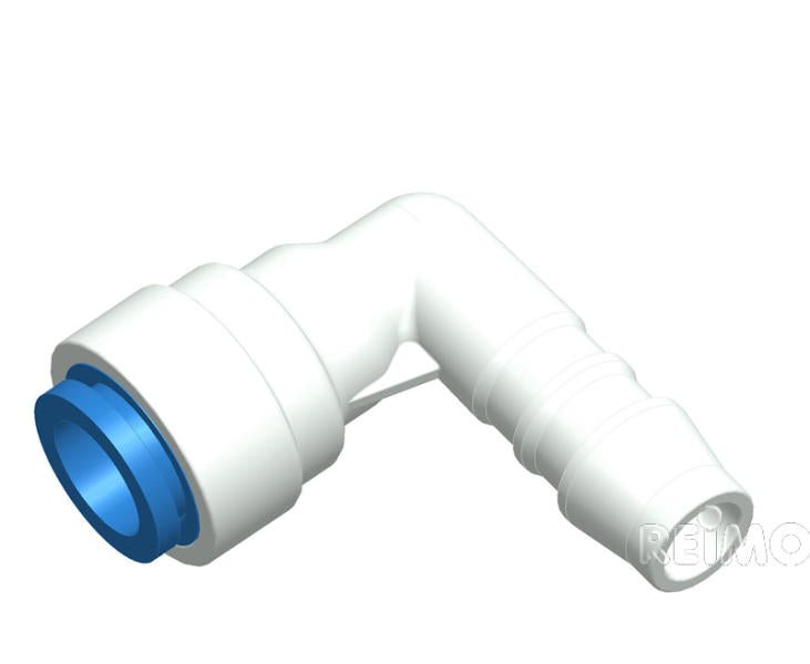 Racord unghi albastru pentru furtun de apa 10mm - EVONomad