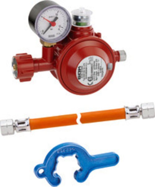 Regulator de joasa presiune 50 mbar cu manometru si conducta de furtun - EVONomad
