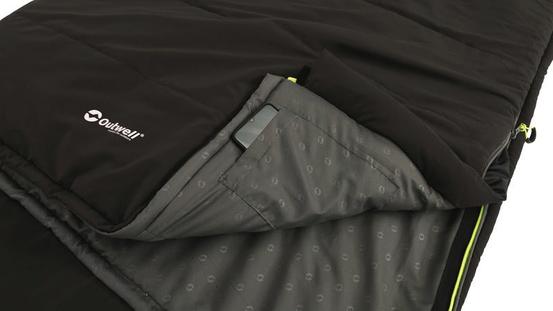 Sac de dormit patura Contour negru, 220x85cm, perna integrata - EVONomad