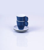 Set de 2 cesti espresso din melamina Camp4 - Albastru Inchis / Alb - EVONomad