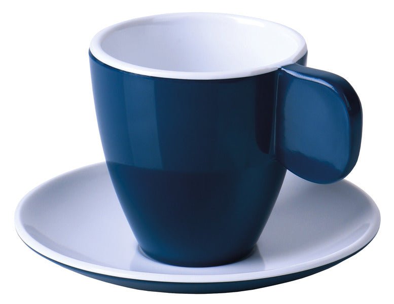 Set de 2 cesti espresso din melamina Camp4 - Albastru Inchis / Alb - EVONomad