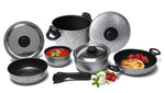 Set ghivece de camping din aluminiu Rocky - 9 piese - EVONomad