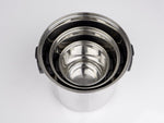 Set oale din inox Camp4 6 piese - cu manere pliabile si capac din sticla - EVONomad