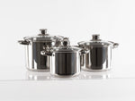 Set oale din inox Camp4 cu capac din sticla - 6 bucati - EVONomad