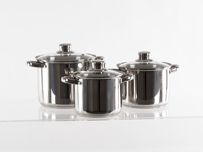 Set oale din inox Camp4 cu capac din sticla - 6 bucati - EVONomad