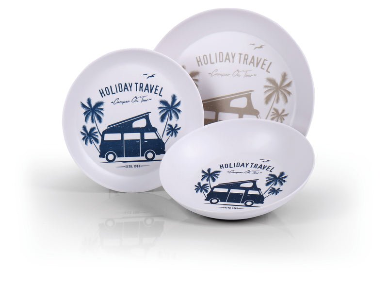 Set vesela melaminata HOLIDAY TRAVEL pentru 2 persoane, 6 bucati - EVONomad