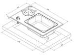 Sistem aragaz - chiuveta - 1 flacara cu sticla securizata - EVONomad