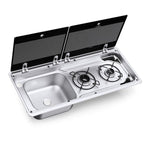 Sistem aragaz - chiuveta cu capac din sticla din 2 parti - M09722L - EVONomad
