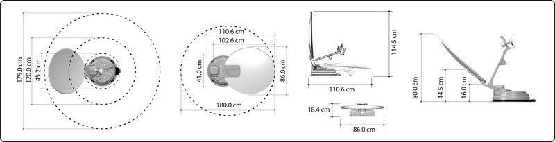 Sistem automat de satelit montat pe acoperis de 85 cm X85 Twin + Skew - EVONomad