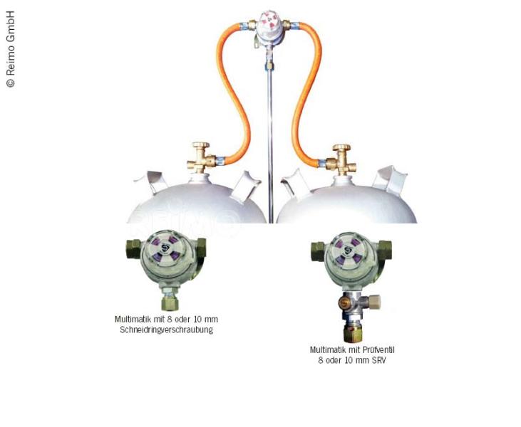 Sistem Multimatik cu 2 sticle 30 mbar iesire 10mm cu supapa de testare - EVONomad