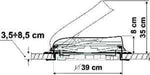 Spoiler frontal alb pentru hote de acoperis 36 - 40cm - EVONomad