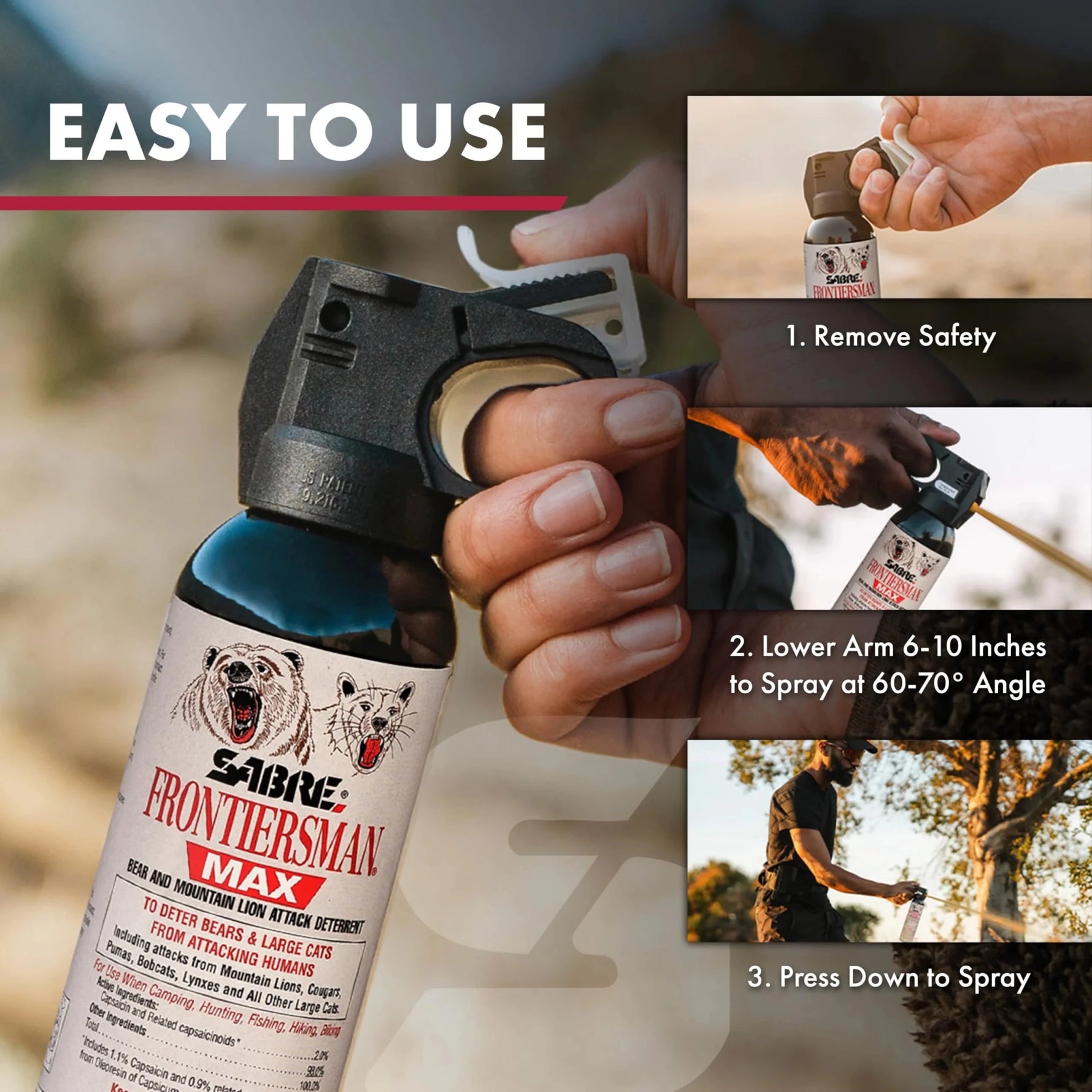 Spray anti urs SABRE Frontiersman MAX - EVONomad