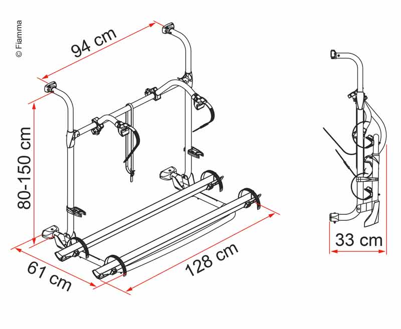 Suport spate Carry Bike Pro Autotrail, capacitate max. 40 kg - EVONomad