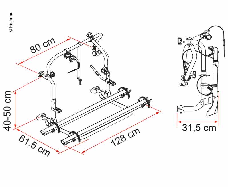 Suport spate din aluminiu Carry - Bike L80 pentru 2 biciclete - EVONomad