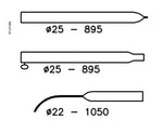 Tija de tensionare curbata 210 - 275cm aluminiu Ø25mm 3 piese - EVONomad