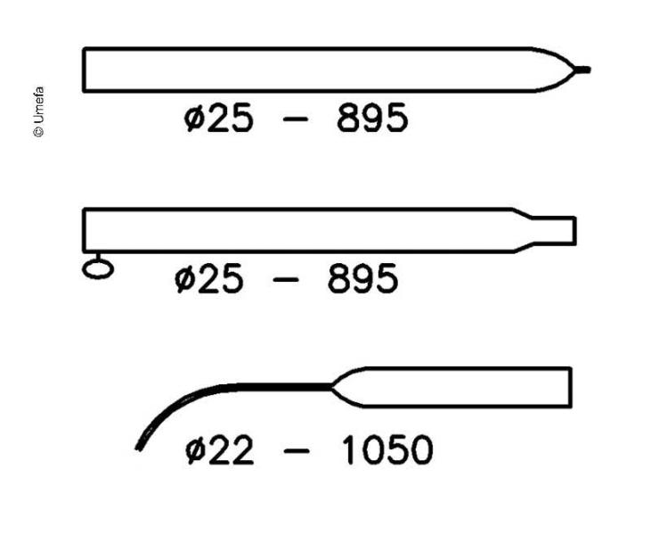 Tija de tensionare curbata 210 - 275cm aluminiu Ø25mm 3 piese - EVONomad