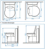 Toaleta caseta C262 - CWE, spalare electrica, plastic alb - EVONomad