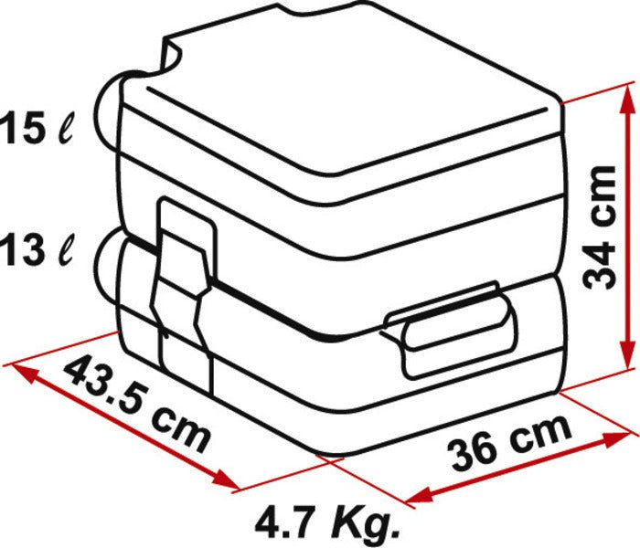 Toaleta de camping Fiamma Bi - Pot 34 - EVONomad