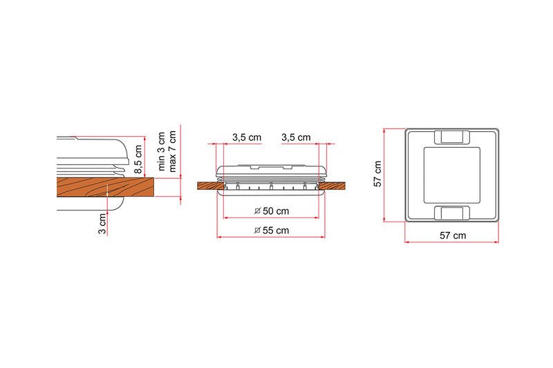 Trapa aerisire 50 x 50 cm - Alb - EVONomad