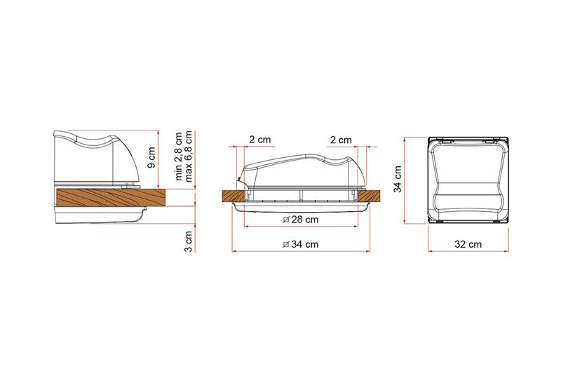 Trapa de acoperis VENT 28 F cu forma aerodinamica - Cristal - EVONomad