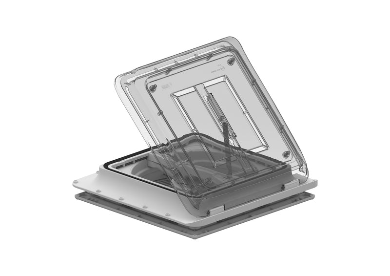 Trapa manivela 12 V Turbo - Vent Premium - 40 x 40 cm - Capac Cristal - EVONomad