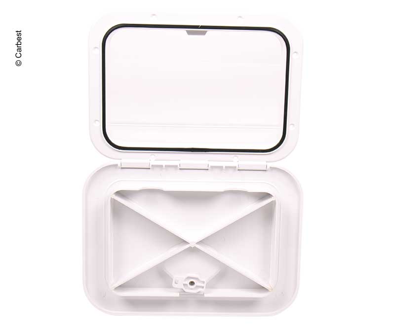 Usa de vizitare acces cu incuietoare alba, 1 zavor de blocare 375x270mm - EVONomad